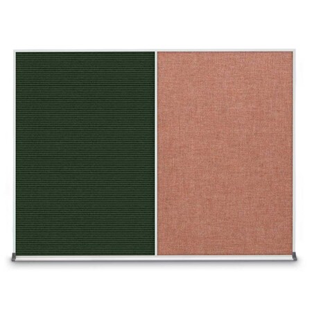 United Visual Products Triple Door Radius Plus Corkboard, 72" x UV8005PLUS-SATIN-CORK